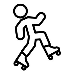 Rollerblading Jump Icon Style