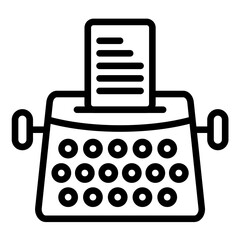 Typewriter With Tablet Icon Style