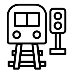 Stop Train Icon Style