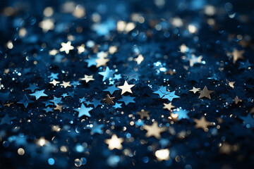 Stars on blue background - obrazy, fototapety, plakaty