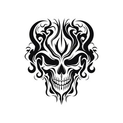 Artistic vector of a skull illustration. Suitable for tattoo, design, and logo.	

