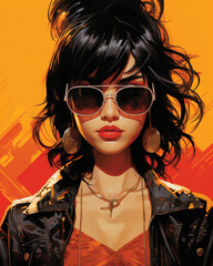 Junge Frau mit Sonnenbrille