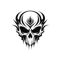 Artistic vector of a skull illustration. Suitable for tattoo, design, and logo.	
