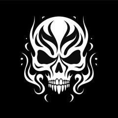 Artistic vector of a skull illustration. Suitable for tattoo, design, and logo.	
