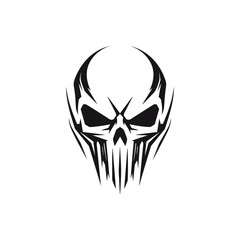Artistic vector of a skull illustration. Suitable for tattoo, design, and logo.	
