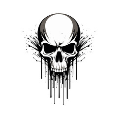 Artistic vector of a skull illustration. Suitable for tattoo, design, and logo.	
