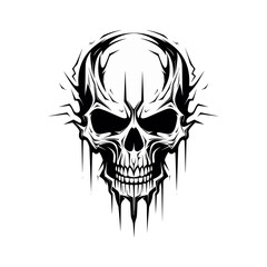 Artistic vector of a skull illustration. Suitable for tattoo, design, and logo.	
