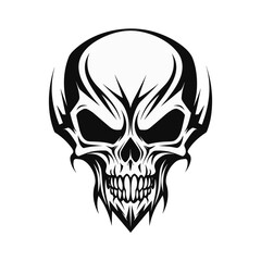 Artistic vector of a skull illustration. Suitable for tattoo, design, and logo.	
