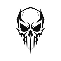 Obraz premium Artistic vector of a skull illustration. Suitable for tattoo, design, and logo. 