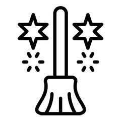 Magic Broom Icon Style