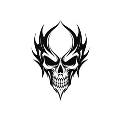 Artistic vector of a skull illustration. Suitable for tattoo, design, and logo.