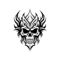 Artistic vector of a skull illustration. Suitable for tattoo, design, and logo.