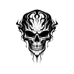 Artistic vector of a skull illustration. Suitable for tattoo, design, and logo.