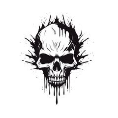 Artistic vector of a skull illustration. Suitable for tattoo, design, and logo.
