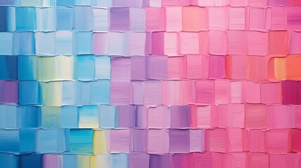 Abstracts painting made with colorful blocks of color. Pink