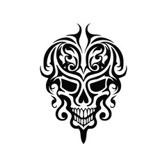 Artistic vector of a skull illustration. Suitable for tattoo, design, and logo.