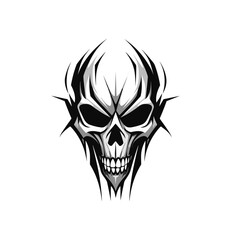 Artistic vector of a skull illustration. Suitable for tattoo, design, and logo.