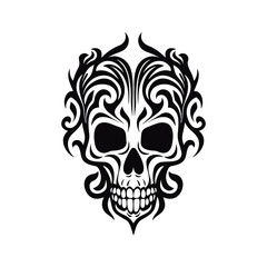 Artistic vector of a skull illustration. Suitable for tattoo, design, and logo.