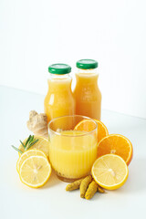 Concept of healthy liquid - ginger turmeric drink