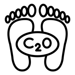 Carbon Footprint Icon Style