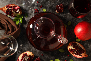 Pomegranate wine, gourmet alcohol drink, delicious beverage