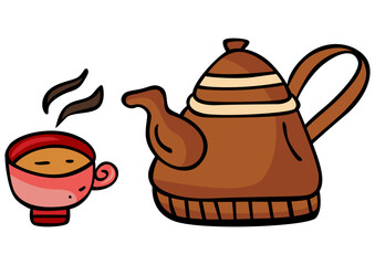 Hand drawn cartoon doodle of coffee