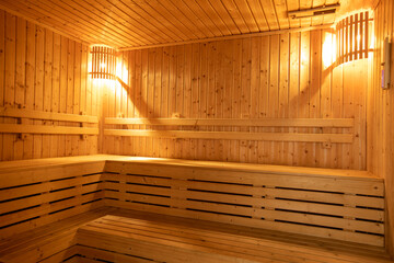 Beautiful sauna room.
