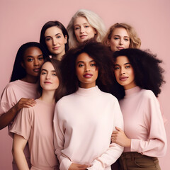 Fototapeta premium Group of people confident women,empowerment women standing together. Girls boss. 