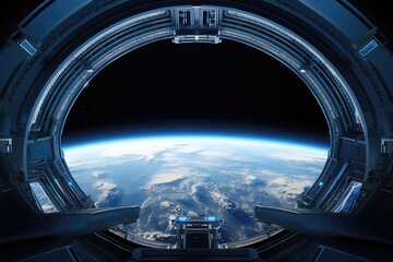 Earth Viewed From Inside Space Station. Сoncept Astronomy, Space Exploration, International Space Station, Earth From Space, Cosmic Perspective
