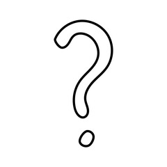 Hand-drawn doodle-style question mark illustration for cards, posters, stickers, and professional design