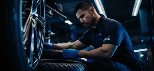Auto Mechanic at Tire Installation
