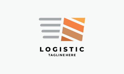 Logistic company logo symbol service deliver company package shipment courier transport export import corporate technology