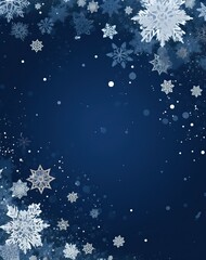 christmas card design template with snowflakes in blue