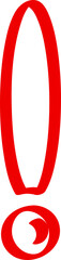 Red Hand Drawn Exclamation Mark
