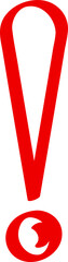 Red Hand Drawn Exclamation Mark

