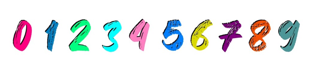 Colorful numbers zero to nine for children to learn to memorize