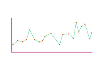 Up and Down line graph illustration on white background