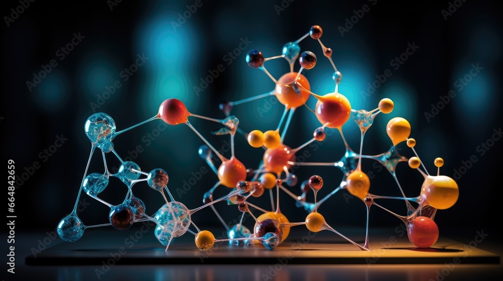 Poster a close up of a model of a molecule. generative ai.