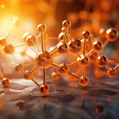 Obraz na płótnie Canvas A close up of a model of a molecule. Generative AI.