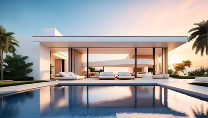 luxury house in minimalist style