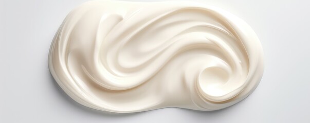 Creamy Lotion Texture Against Crisp White Background, Capturing The Essence Of Beauty Product
