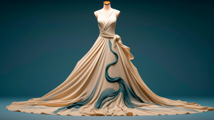 Beautiful evening dress on a mannequin