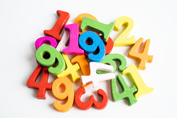 Math number colorful, education study mathematics learning teach concept.