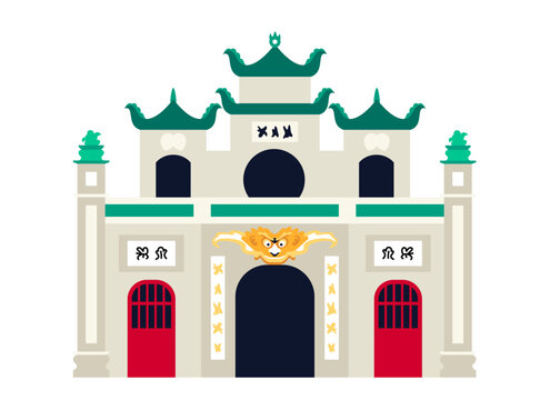 Hanoi citadel - modern flat design style single isolated image