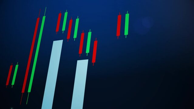 up and down candlestick animation, traffic finance, crypto investment visualization down