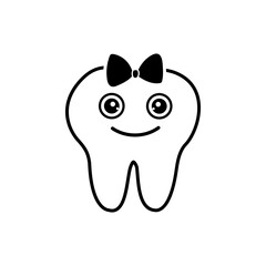 Tooth icon vector. Tooth Fairy illustration sign. Funny tooth symbol or logo.