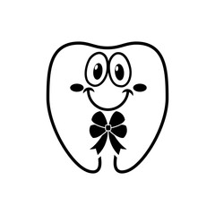 Tooth icon vector. Tooth Fairy illustration sign. Funny tooth symbol or logo.