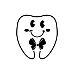 Tooth icon vector. Tooth Fairy illustration sign. Funny tooth symbol or logo.