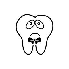 Tooth icon vector. Tooth Fairy illustration sign. Funny tooth symbol or logo.