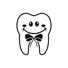 Tooth icon vector. Tooth Fairy illustration sign. Funny tooth symbol or logo.